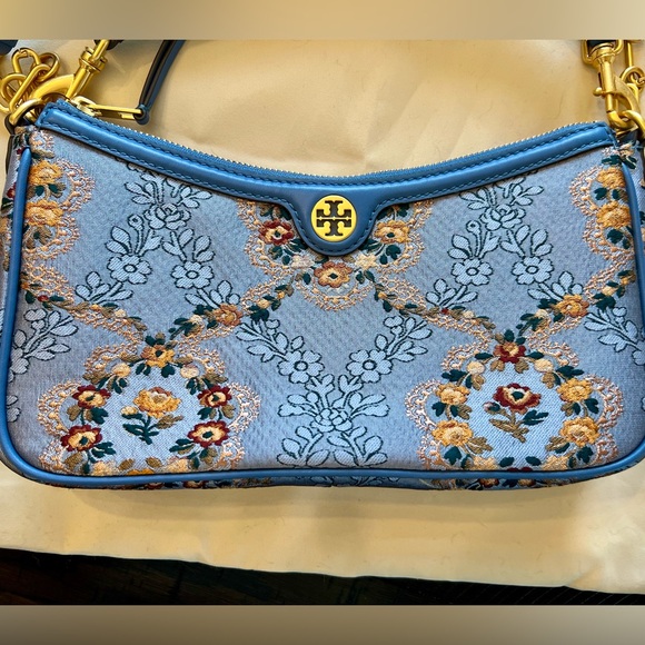 Authentic Tory Burch Monogram Brocade Studio Bag - Picture 8 of 10